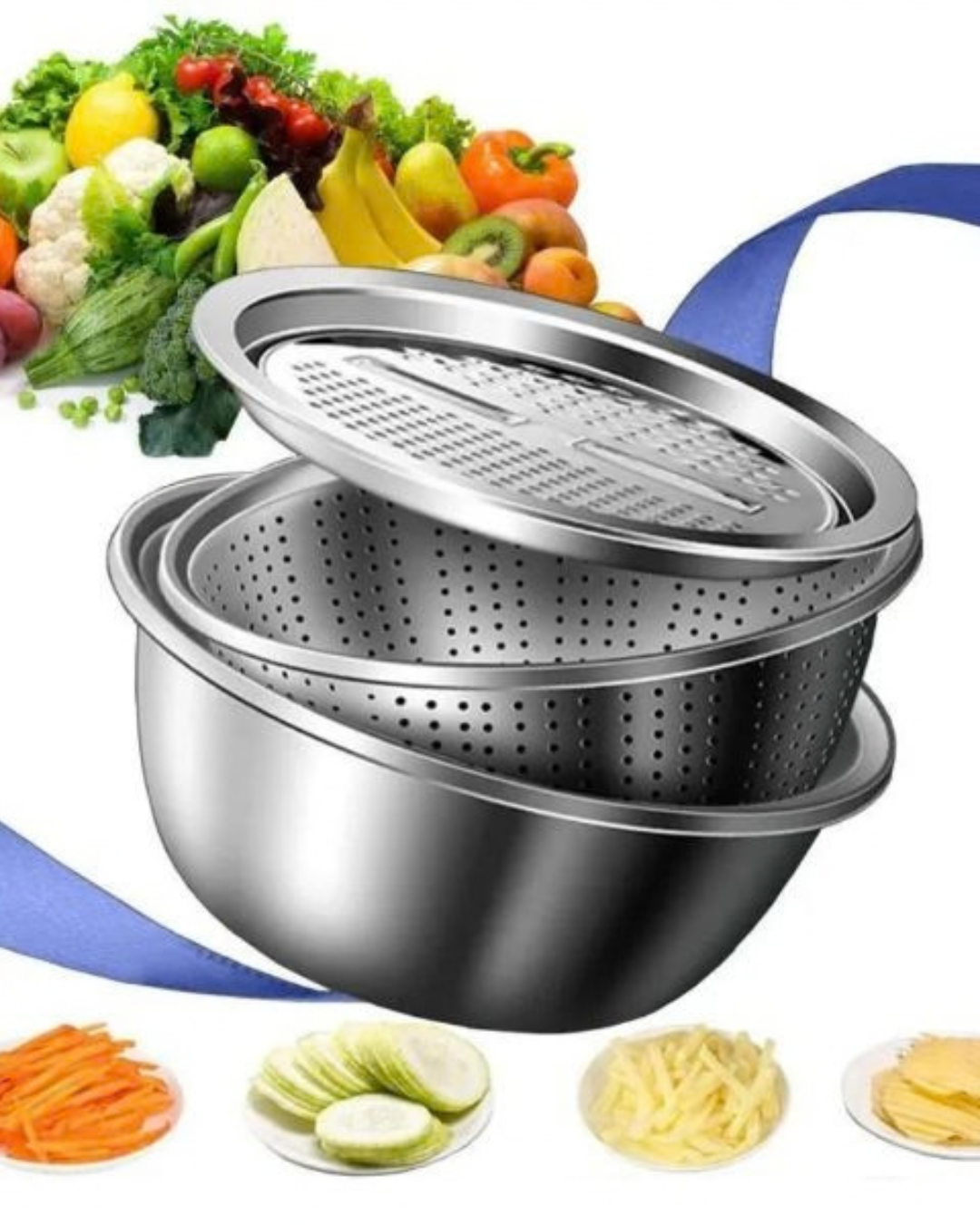 Escurridor Bowl Multifunción 3 En 1