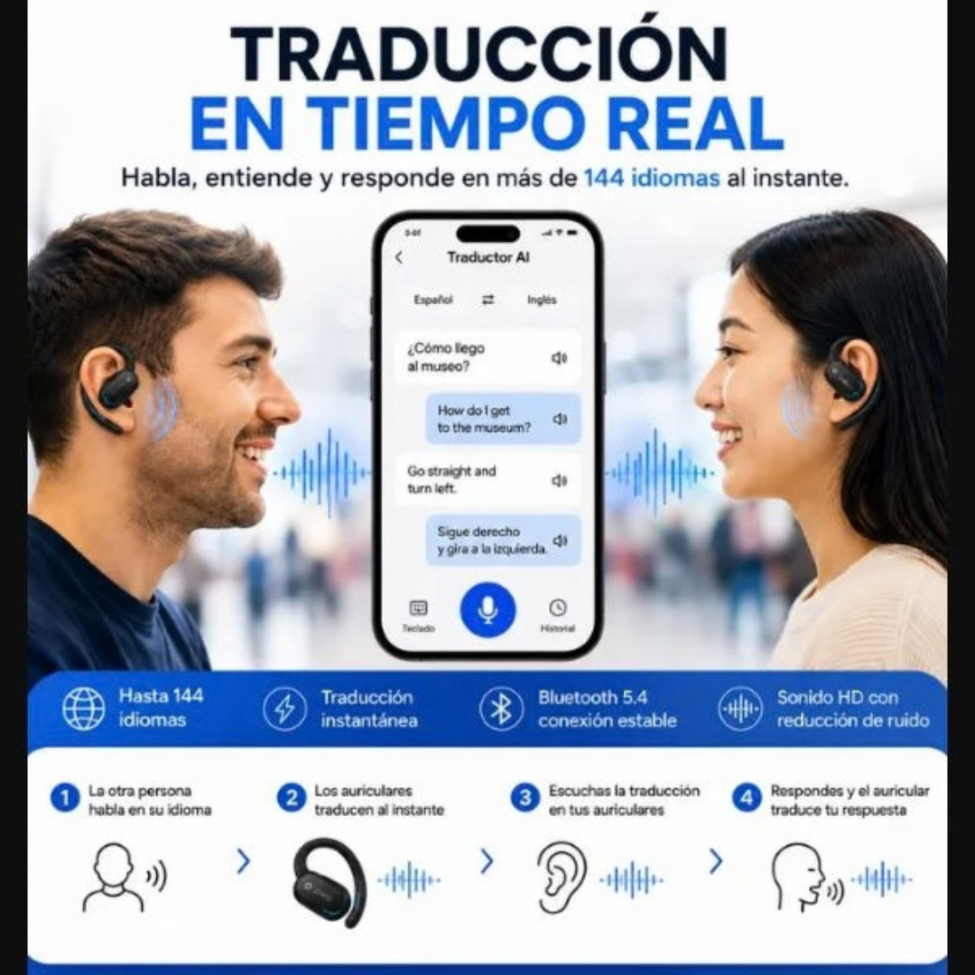 AUDIFONOS CON TRADUCTOR INTELIGENTE OWS T2