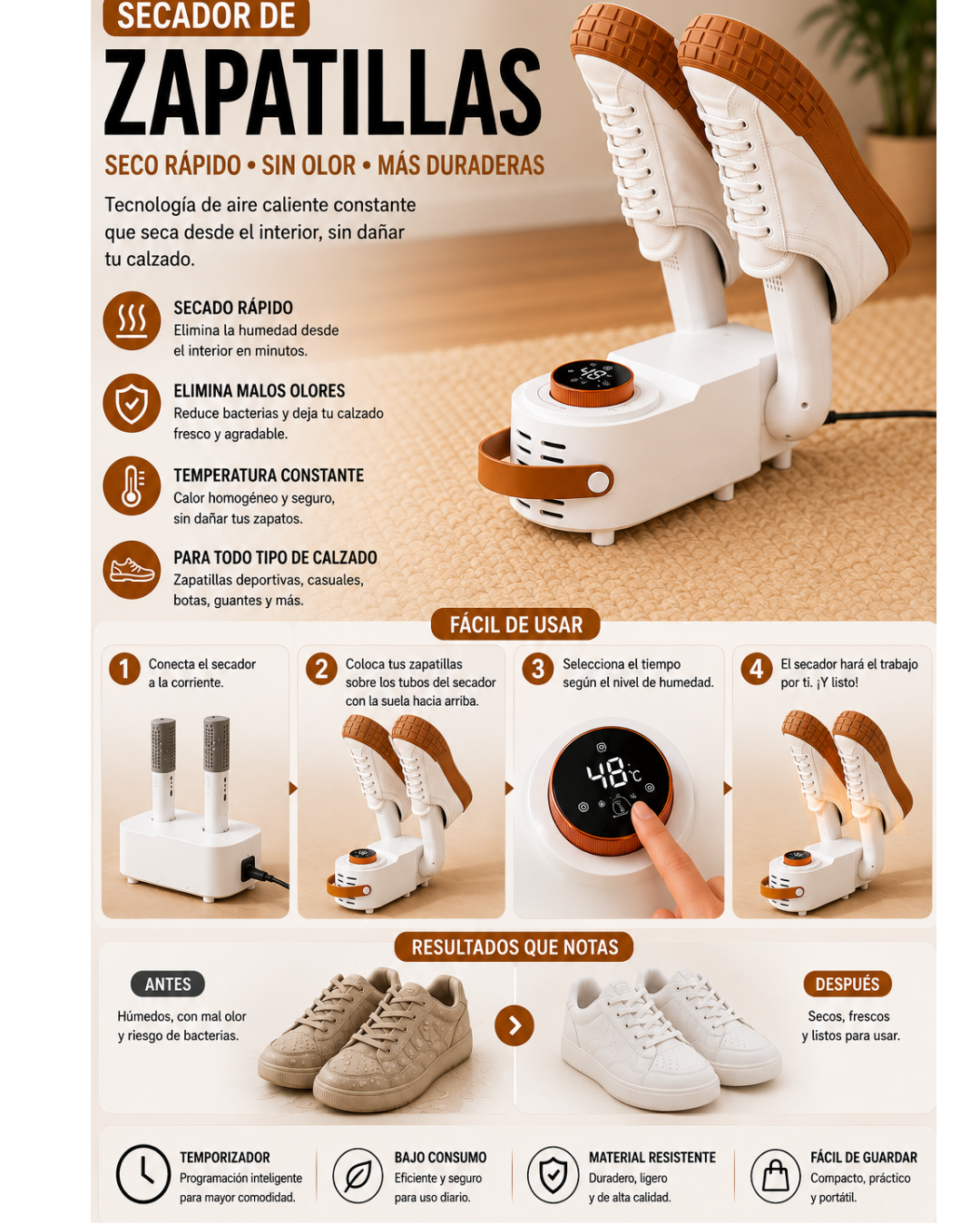 Secador de Zapatillas Plegable