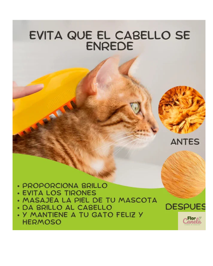 Cepillo de Vapor 3 en 1 para Mascotas