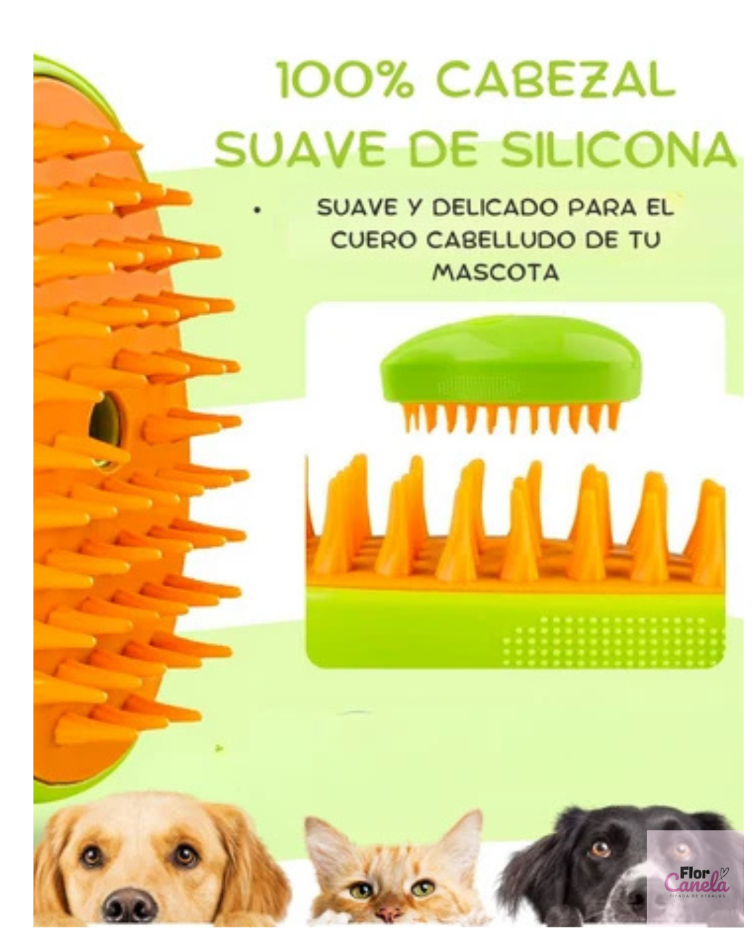 Cepillo de Vapor 3 en 1 para Mascotas